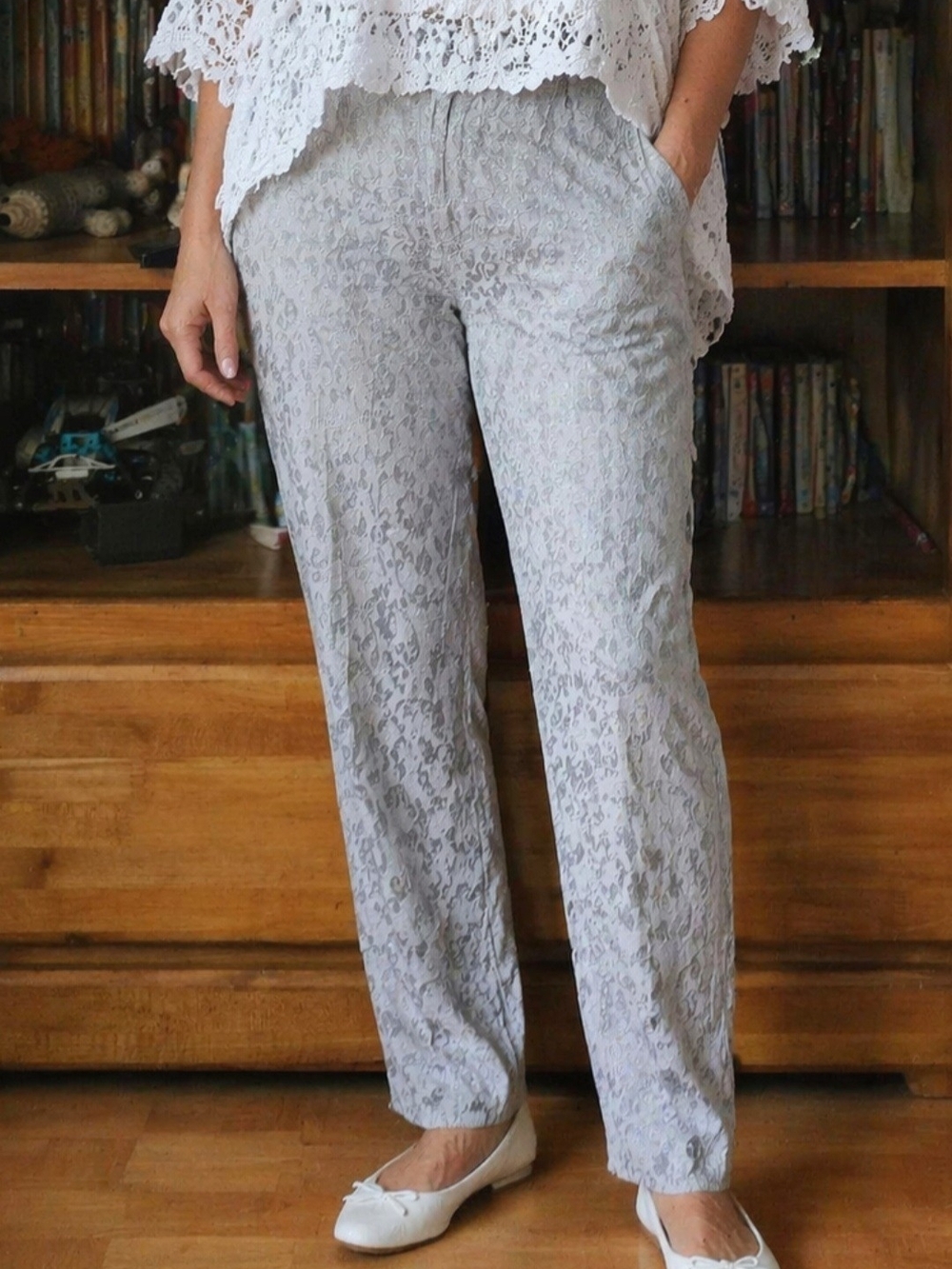 Coldwater Creek Light Lavender Jacquard Slacks, Sz 14